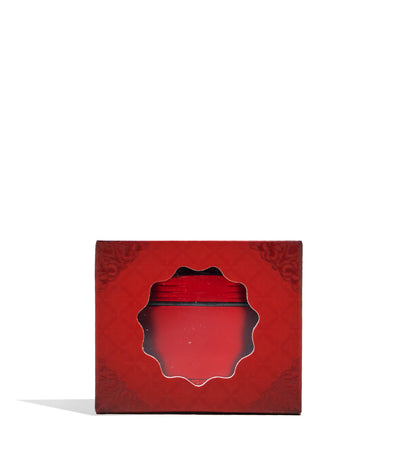 Red front view Sutra Vape Aluminum 4 Piece 55mm Grinder Packaging on white background