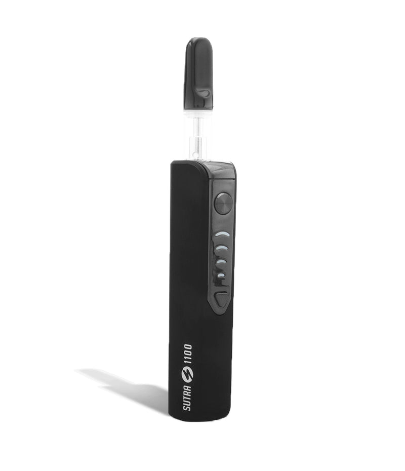 Black side view Sutra Vape STIK 1100 Cartridge Vaporizer on white background