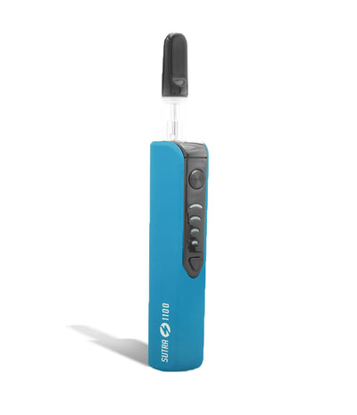 Blue side view Sutra Vape STIK 1100 Cartridge Vaporizer on white background