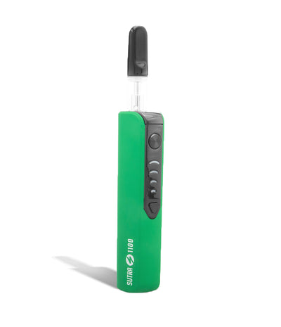 Green side view Sutra Vape STIK 1100 Cartridge Vaporizer on white background