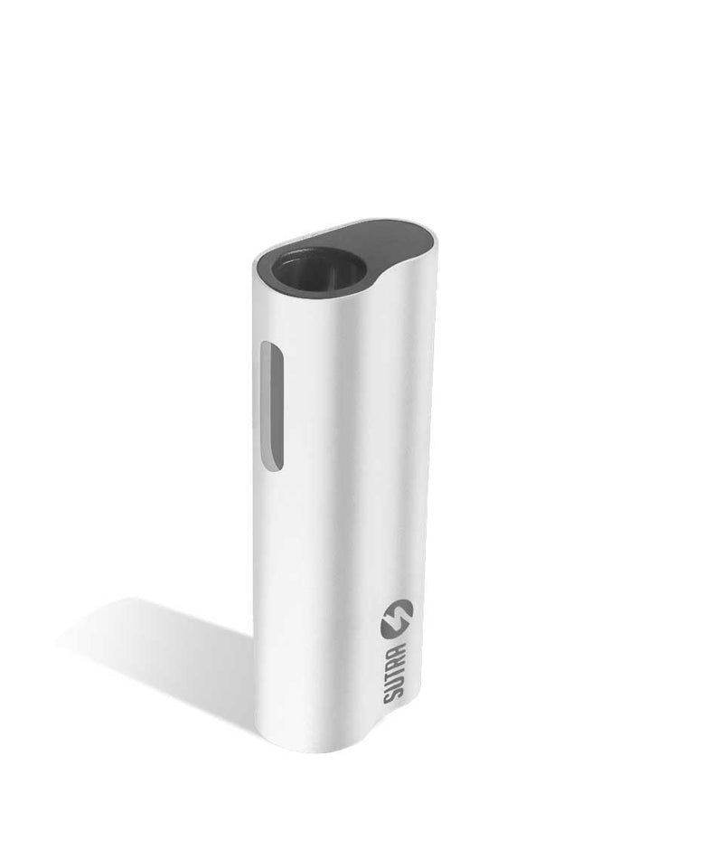 Pearl White above view Sutra Vape Auto Cartridge Vaporizer on white background
