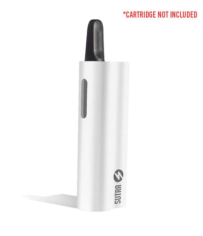 Pearl White side view Sutra Vape Auto Cartridge Vaporizer on white background