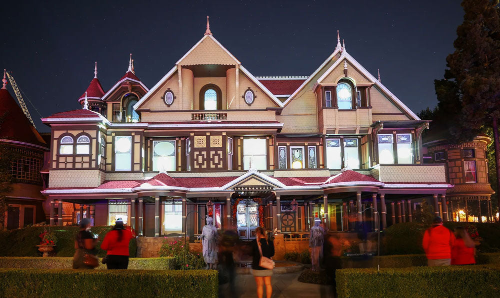 Winchester House with people outside