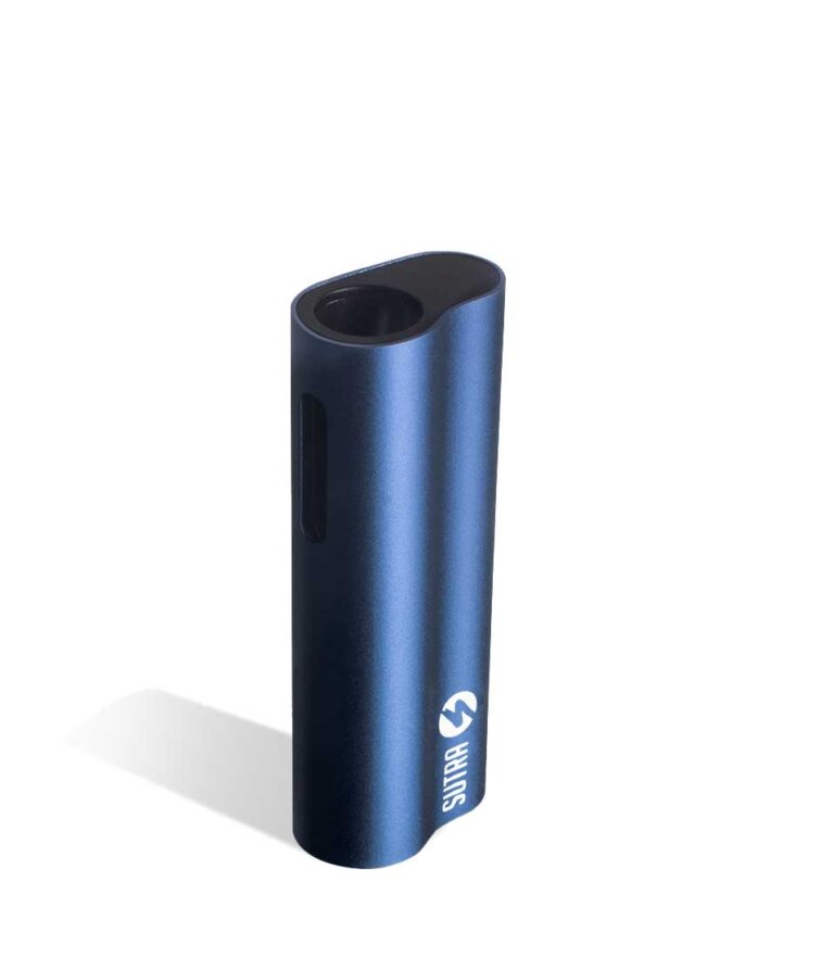 Blue above view Sutra Vape Auto 510 Thread Battery on white background