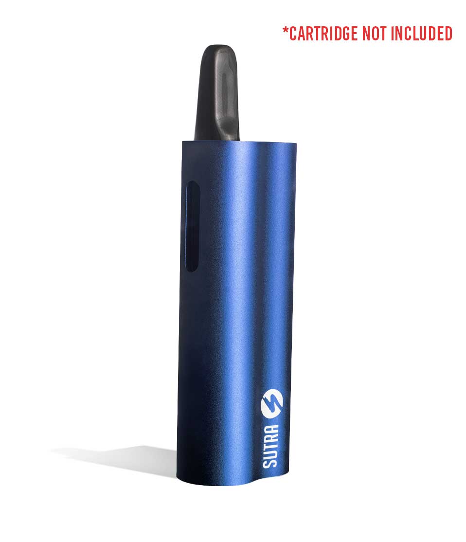 Blue side view Sutra Vape Auto 510 Thread Battery on white background