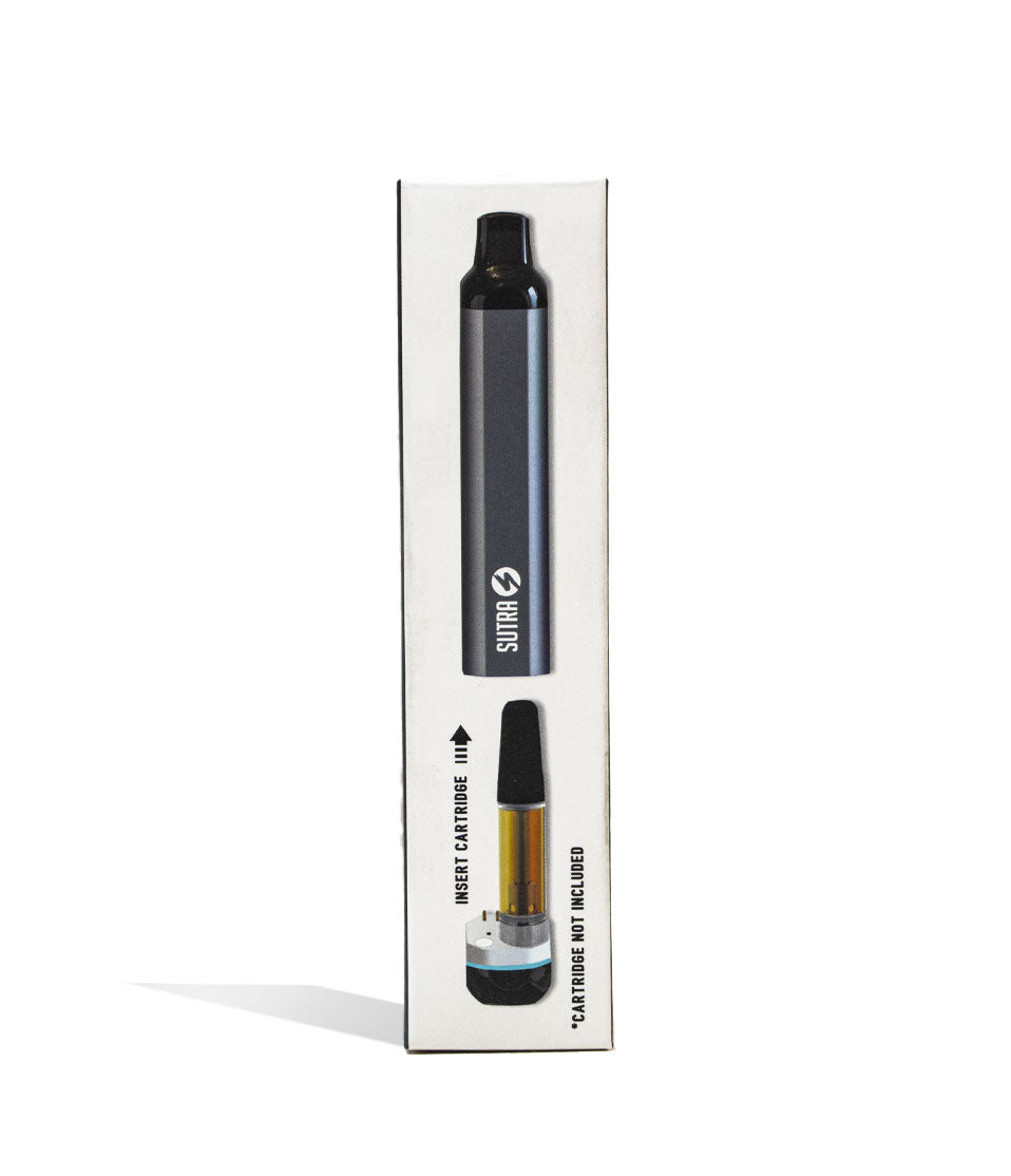 Gunmetal Sutra Vape SILO Auto Draw 510 Thread Battery Packaging Front View on White Background