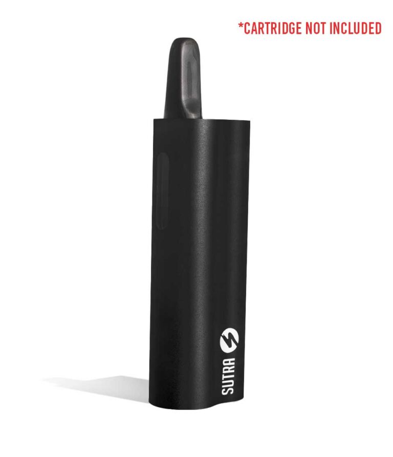 Black side view Sutra Vape Auto 510 Thread Battery on white background