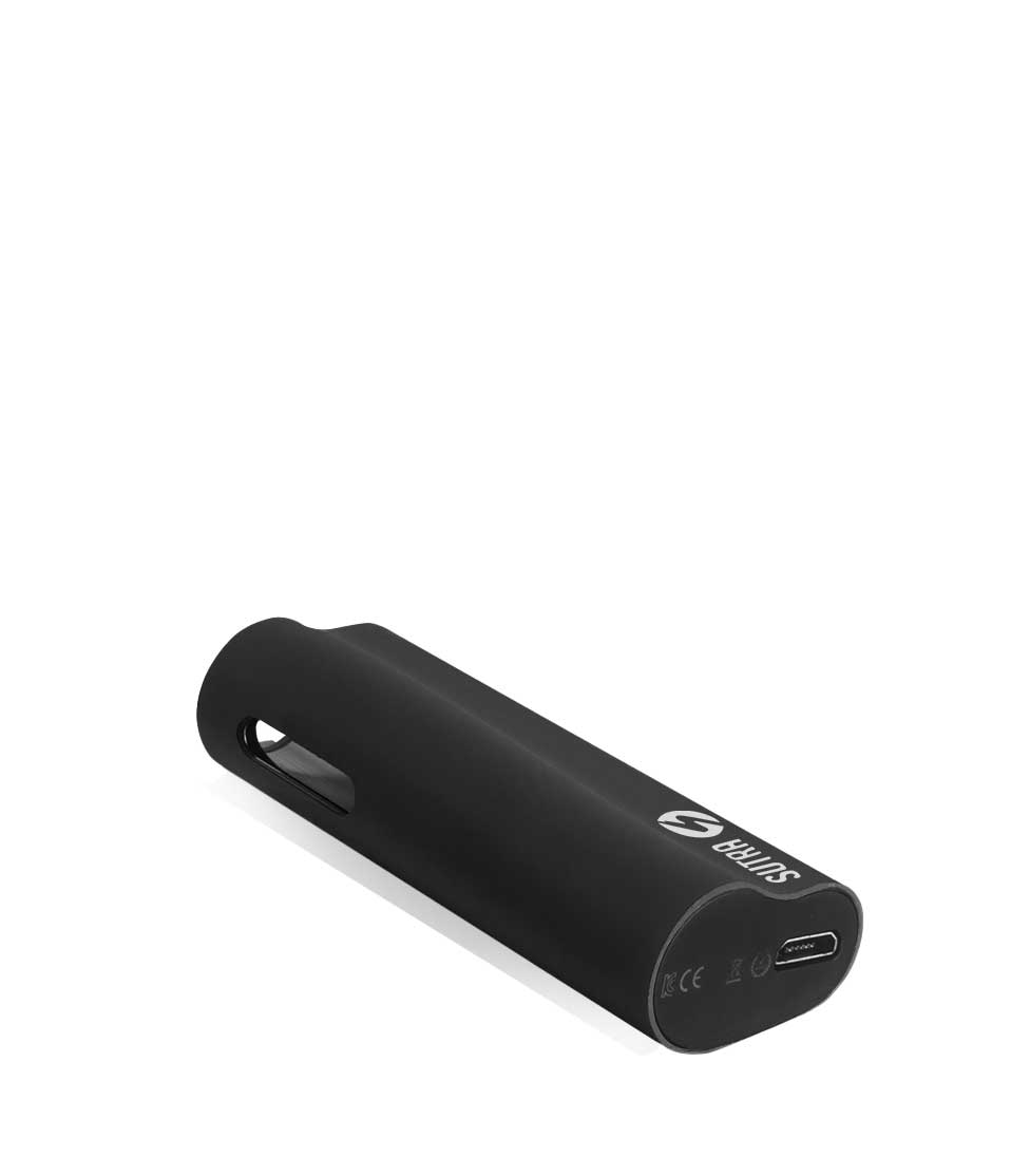 Black bottom view Sutra Vape Auto 510 Thread Battery on white background