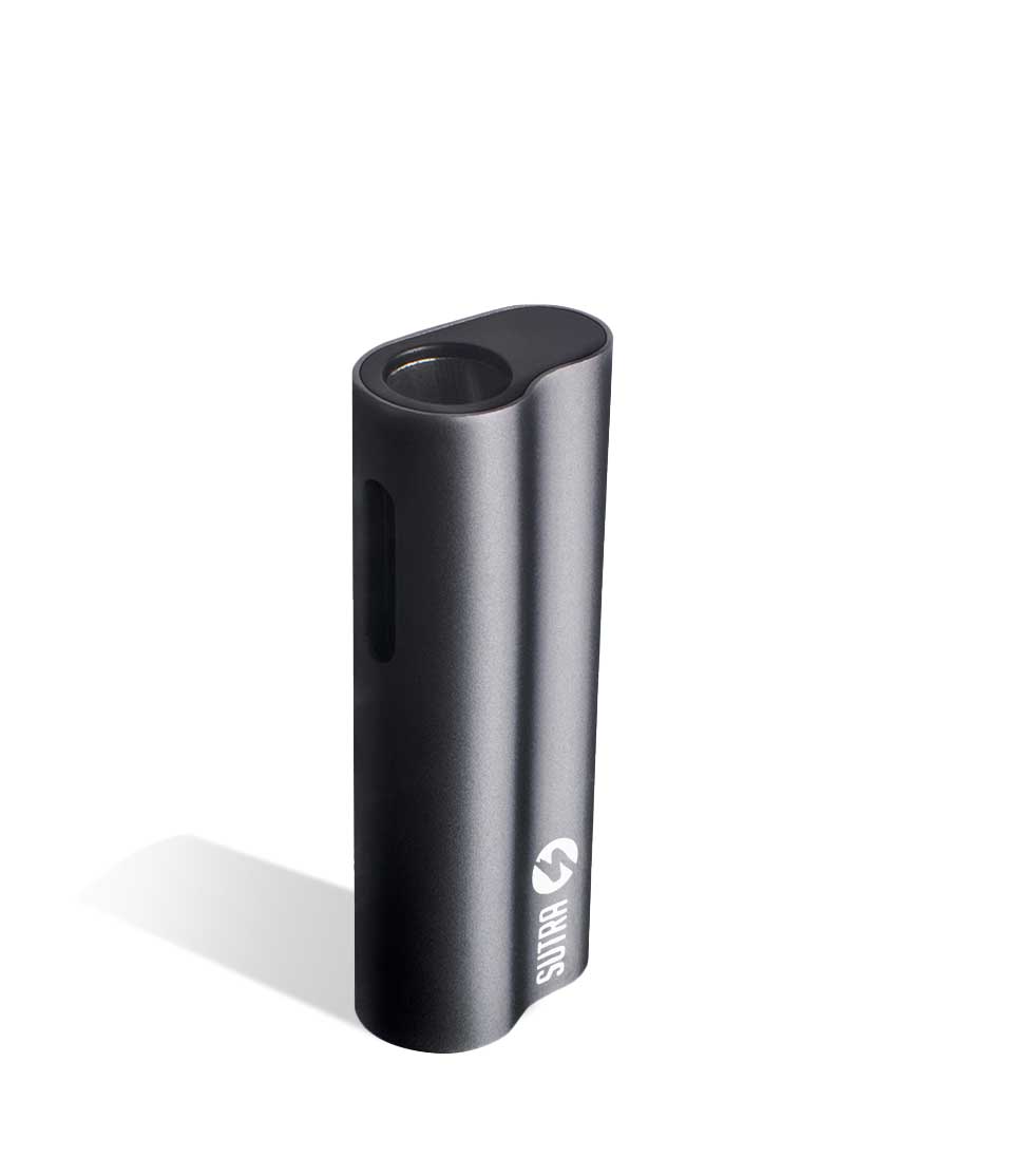 Gunmetal above view Sutra Vape Auto 510 Thread Battery on white background