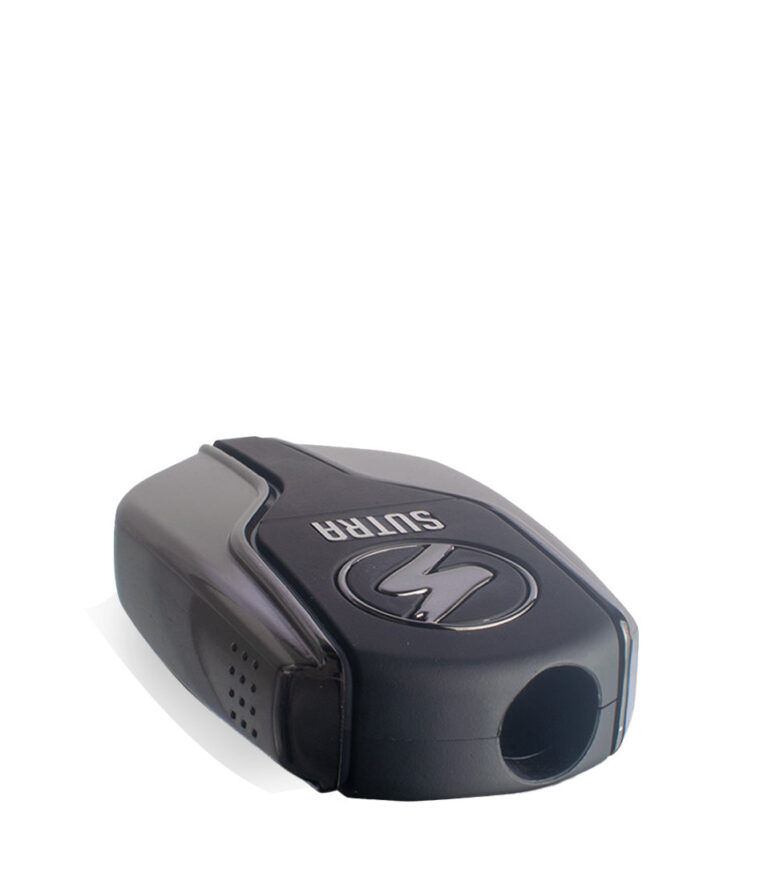 Gunmetal top view Sutra Vape Squeeze 510 Thread Battery on white background