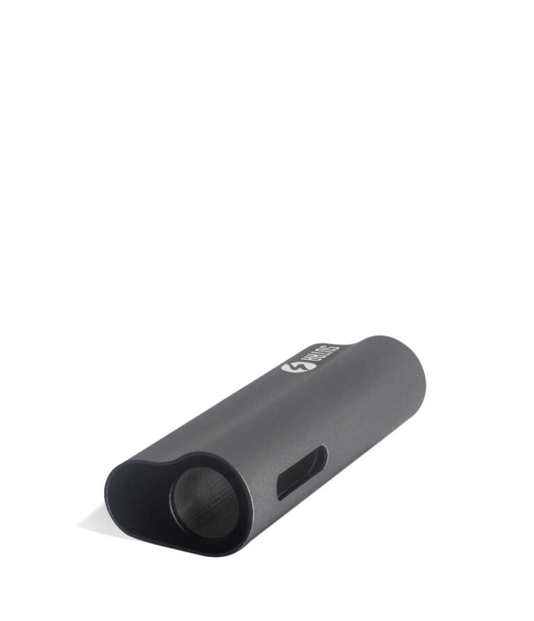 Gunmetal top view Sutra Vape Auto 510 Thread Battery on white background