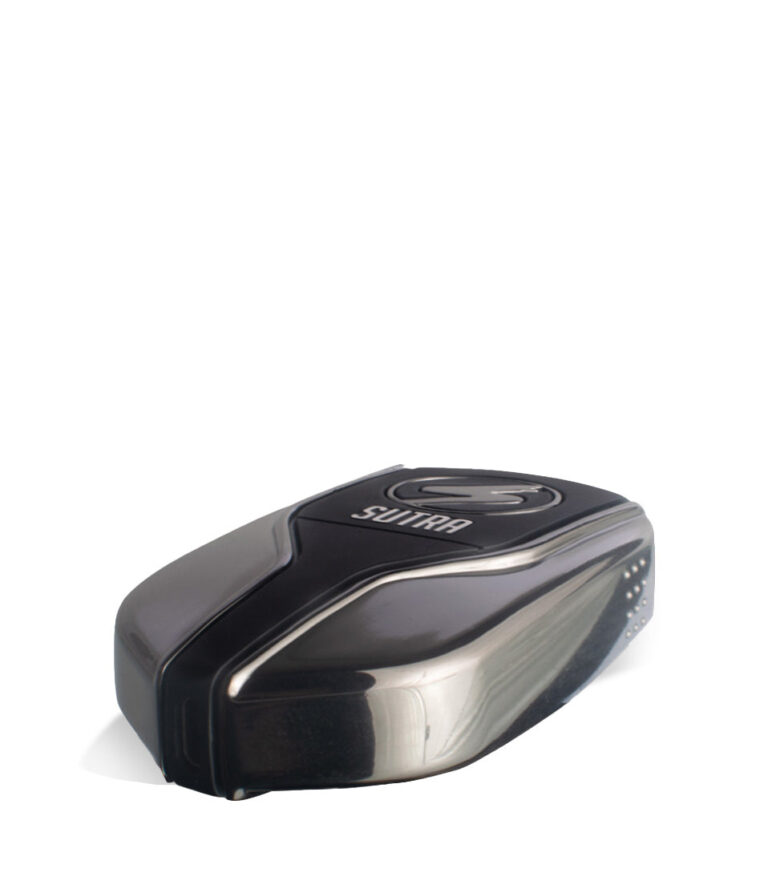Gunmetal bottom  view Sutra Vape Squeeze 510 Thread Battery on white background