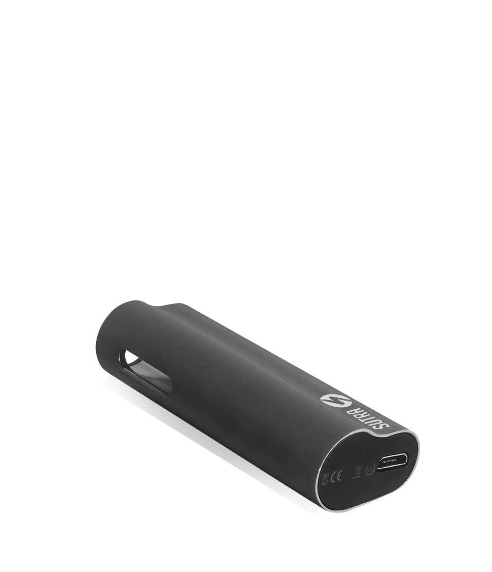 Gunmetal bottom view Sutra Vape Auto 510 Thread Battery on white background