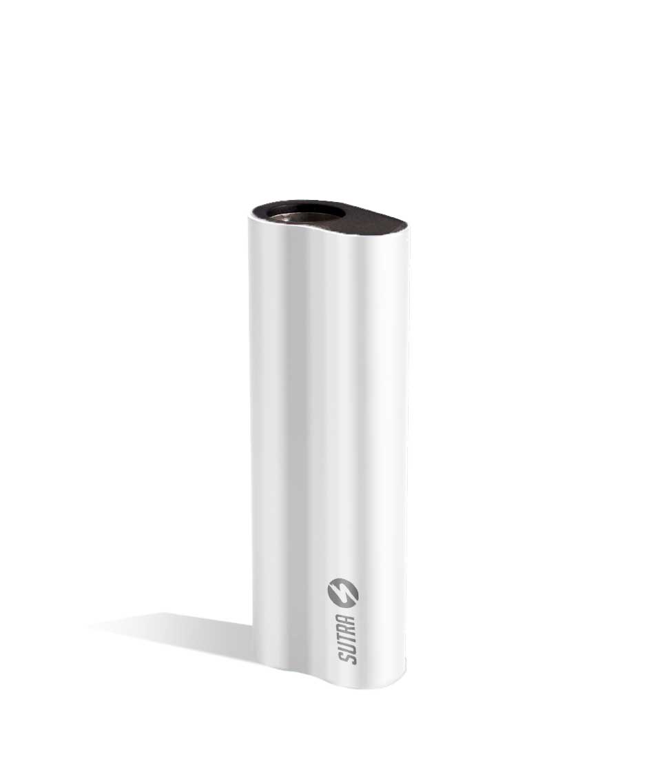 Pearl White front view Sutra Vape Auto 510 Thread Battery on white background