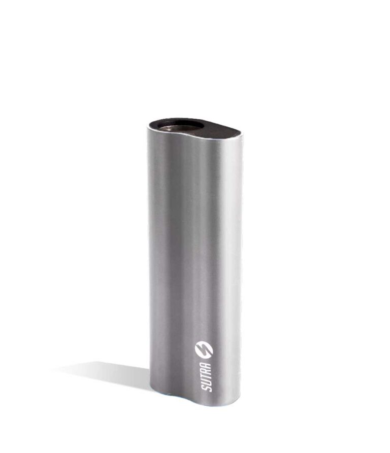 Silver front view Sutra Vape Auto 510 Thread Battery on white background