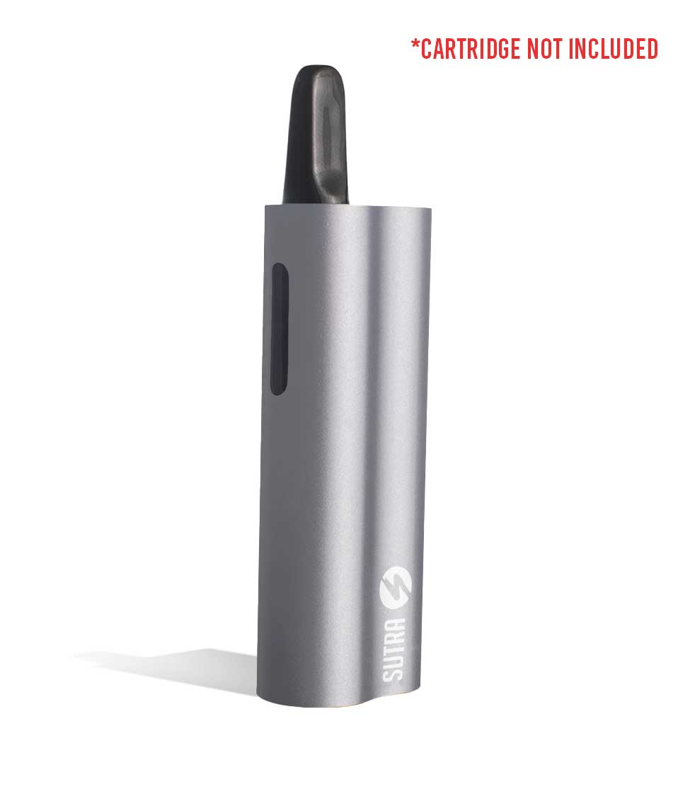 Silver side view Sutra Vape Auto 510 Thread Battery on white background